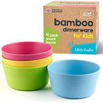 GET FRESH Bamboo Kids Snack Bowls, Set of 4 kids Bamboo Dinnerware for Everyday Use, Eco-friendly Kids Bamboo Bowls, BPA Free, Dishwasher Safe and Stackable