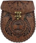 HiiFeuer Nordic Embossed Belt Bag, Retro Medieval Faux Leather Side Pack, Vintage Portable Belt Pouch for LARP Ren Faire (Dragon)