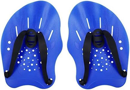 (Blue) - Gasher Contoured Swim Hand Paddles Swimming Training Paddles with Adjustable Straps Swimming Fins