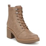 LifeStride Women's Rhodes Combat Block Heel Boot Ankle, Mushroom, 7