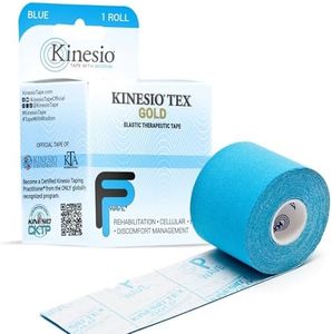 Kinesio Taping - Elastic Therapeutic Athletic Tape Tex Gold FP - Blue – 2 in. x 16.4 ft