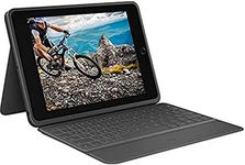 Logitech Rugged Folio for iPad (7th, 8th, & 9th generation) Protective Keyboard Case, QWERTZ German Layout - Graphite