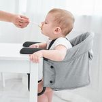 PandaEar Hook on Booster Quick Seat for Baby| Clip on Table High Chair for Home &Travel| Portable Fold-Flat High Load Design -Grey