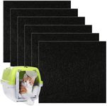 Resinta 6 Pack Cat Litter Box Charcoal Filter 6 x 6.5 Inch Replacement Carbon Odor Filters Activated Carbon Litter Box for Hooded Cat Litter Boxes and Pans, Black