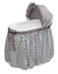 Badger Basket Wishes Oval Bassinet Full Length Lantern Skirt, Gray/White