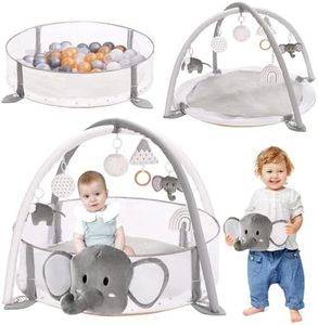 Crisschirs 5-In-1 Xl Large Baby Gym & Ball Pit, Play Mat & Play Gym, (Gray), 1 Piece
