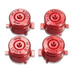 Aluminium Metal Mod Kit Levers Joystick Bullet Buttons for PS4 PS3 Controller Replacement (Red)