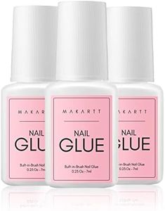 Makartt Super Strong Nail Glue for Acrylic Nail Tips Nail Bond Brush On Nail Glue for Press On Nails Fake Nails Quick for Nail Repair Broken Nails 3Pcs Professional False Nail Adhesive Glue 7ML