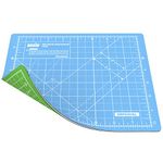 ANSIO Craft Cutting Mat Self Healing A5 Double Sided 5 Layers - Quilting, Sewing, Scrapbooking, Fabric & Papercraft - Imperial/Metric 8 inch x 7 inch / 22 cm x 18cm – Sky Blue/Lime Green