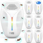 2024 Upgraded Version Ultrasonic Pest & insect Repeller, Ultrasonic Repellent for Roach, Rodent, Mouse, Bugs, Mosquito, Mice, Spider, Ant,Electronic Plug in Pest Control,3 Mode Switching,6 Packs