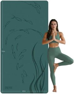 ONLYHE Extra Wide Thick Yoga Mat for Women and Men 76"x 40"x 10mm TPE Exercise Mat, Large-sized Non-slip Gym Yoga Mat,Workout mat,Pilates (Green + Orange)