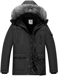 GGleaf Men's Winter coats Removable Hooded Warm Parka Jackets, Black, Large