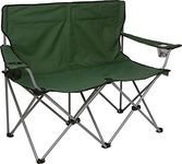 Loveseat Style Double Camp Chair with Steel Frame by Trademark Innovations (Army Green, 31.5"H)