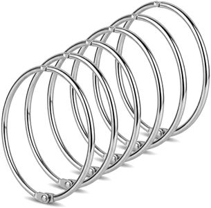 6 Pack 4 Inch Binder Rings, Heavy Duty Nickel Plated Metal Binder Rings, Loose Leaf Binder Rings for Office, School, Home, DIY Crafts, Index Cards, Documents, Photos