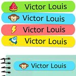 50 Personalized Adhesive Labels to Mark Objects 2.3 x 0.4 in. Waterproof Stickers to Mark School Supplies, Books, kindergartens Goods, Summer Camps, Children's Toys, etc. (Original)