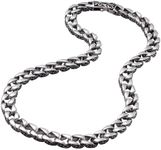 Beautiful Fleur De Lis Chain Necklace Chain in 316L Stainless Steel Silver, Men's Chunky Necklace Link 21 inch Comes with Gift Box -Perfect Jewelry Gift