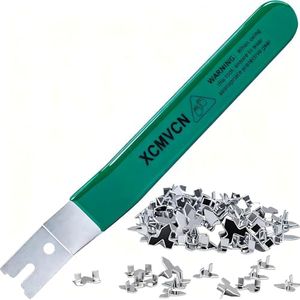 XCMVCN Glazier Point Driver, Match 120 PCS Push Points Glazing Setting Tools, Glazing Push Point Driver Tool for Frames Cross Stitch Glass (Green)