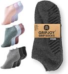 Grip Socks for Women - Pilates Socks with Grips for Women - Non Slip Socks Womens - Grippy Socks for Women - 3 Pairs