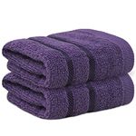 Towelogy® Fast Drying Flannel Face Cloth 100% Cotton Super Soft Premium Washcloths Facial Towels | OEKO-TEX Certified 33x33 cm (Eggplant, 2)