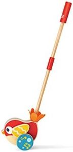 Hape Lilly L'Oiseau Jouet Musical Jouet en Bois Enfant 1 An et plus - Jouet à Tirer Musical - Motricité, Imagination & Dextérité de l'Enfant - Jouet 1 an 100% Sûr - Taille du Manche Réglable