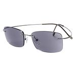 Eyekepper Titanium Rimless Reading Sunglasses Sunshine Readers Men +2.25