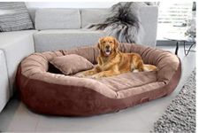 DRILLY Premium Fur 4XL Dog Bed for Extra Large Dogs Washable-Orthopedic Big Dog Beds | Big Breed | | Giant Human Dog Bed (4XL)