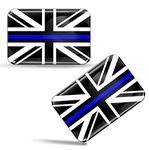 2 x 3D Domed Silicone Stickers Decals UK Union Jack National Thin Blue Line Flag Great Britain Car Motorcycle Helmet F 52