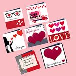 Khillayox set of 7 love greeting card set | gift for husband/wife/girlfriend/boyfriend/on Valentine’s day birthday/Anniversary pack of 7