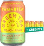 Unsweetened Sparkling Green Tea by Tama Tea - Organic Peach Pear Iced Green Tea, Zero Calories & Zero Carbs | 45mg Caffeine, No Artificial Ingredients, 12 oz (12-Pack)