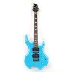Fojill Cool Shape 39 Inch Electric Guitar Maple Neck Genuine Rosewood Fretboard Phoenix Wood Body With Gig Bag (Roasted Maple Blue)