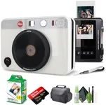 Leica Sofort 2 Hybrid Instant Photo Film and Digital Camera (White) (19188) with LCD Display Bundle with Fujifilm Instant Film 20 Sheets + 128 GB Memory Card + Bag + Cleaning Kit