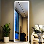 WISSMIELS Full Length Mirror with LED Lights - 64"x 21" LED Mirror Full Length Floor Mirror Full Body Mirror for Bedroom Wall Mounted Free Standing