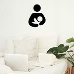 Gadgets Wrap Wall Decals 29CM Wall Stickers Black Color - (Mother Child Breastfeeding)