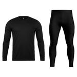 Orbiz Men’s Thermal Underwear Set - Heat-Retaining Long Sleeve Top & Bottoms, Base Layer for Outdoor Activities, Ultimate Warmth Perfect for Winter & Cold Weather (Medium, Black)