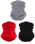 Alipzone® Neck Gaiter Face Mask Reusable, Cloth Face Masks Bandana Balaclava Cover Scarf Shield (Blue Grey Red)