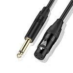 MOCKING BIRD XLR Cable Female to Jack 6.35mm Male Mic Patch Cord XLR to Jack 6.35mm Mono Audio Instrument Cable for Speaker stage DJ studio System Microphone Cable(10 Meter)