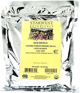 Starwest Botanicals Organic Ground Cayenne Pepper Powder 35K H.U., 1 Pound Bulk Spice
