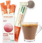Alpine Start Premium Instant Coffee Dirty Chai Latte, Arabica Coffee Blended with Traditional Chai Spices, Black Tea & Soy Milk. Vegan, Dairy & Gluten Free, 5 Single Serve Packets, 3.5 Oz (Pack of 1)