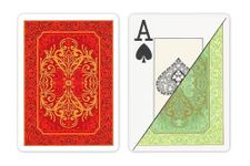 Da Vinci Persiano Italian 100-Percent Plastic Playing Cards (2-Deck Set Poker Size Jumbo Index with Hard Shell Case and 2 Cut Cards), Green/Red