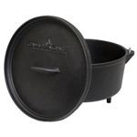 Camp Chef Classic 10-Inch Deep Prong Horn Tru Seasoned Cast Iron Dutch Oven