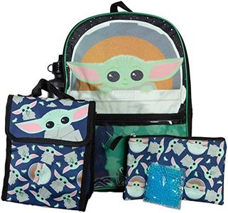 Bioworld Star Wars The Mandalorian Grogu 4-Pcs, 5-Pcs and 6-Pcs Backpack Set, Baby, Yoda, Child, Lunch Box, Backpack, Bag, Set, Piece, Merchandise, Accessories, OSFA, Classic