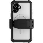 Ghostek Nautical Waterproof Apple iPhone 16 Plus Case with Holster Belt Clip - Screen and Camera Protector, MagSafe Compatible, Rugged Heavy Duty Cover (6.7 Inch, Clear)