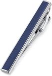 HONEY BEAR 2.12inch Mens Tie Clip Bar for Normal Size Business Wedding Gift,5.4cm,Navy Blue, 54mm, Copper Brass, Steel, No Gemstone