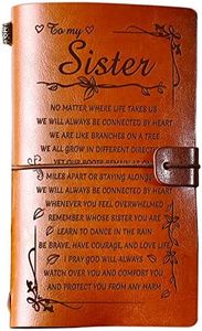 PRSTENLY Sisters Gifts from Sister Leather Journal, To My Sister Gifts 140 Page Refillable Notebooks, Graduation Mothers Day Valentines Day Christmas Gifts for Sister from Sister Brother