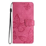 Mavis's Diary Case iPhone 8 Wallet Cover Compatible with iPhone 6| 7| 8| SE2| SE3, Elegant Embossed PU Leather Folio Shell Card Holder Magnetic Folding Flip Case for Women (Hot Pink)