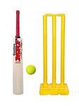 Zainab Sports Popular Willow Cricket Bat with PVC Wicket Set & 1 Tennis Ball for Kids, Boys, Girls, Wooden Cricket Bat (Size 5 for 8-12 Years Kids)