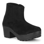 Saheb Latest Ankle Boots for Girls and Women (Eu40) (7 UK) (Black)