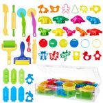 Lictin Playdough Tools and Cutters, 44 Pcs Play Dough Tools Playdough Sets for Kids Toddlers, Play Dough Sets for Toddlers Girls Boys with Storage Box, Creation Educational Toy Gift Set