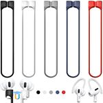 【5 Pack】 Ultra Strong Magnetic AirPods Straps, Anti-Lost Cord for AirPods 4rd / AirPods Pro 1st and 2nd / AirPods 3rd /AirPods 1st and 2nd,Silicone Sports Lanyard and Ear Hook- 5 Straps + 2 EarHook