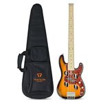 Traveler Guitar TB-4P Sunburst Bass | Travel Guitar with Aux-in | 4 String Bass Guitar with 22 Jumbo Frets | Full 32" Scale Portable Electric Bass Guitar | Headless Guitar with Custom Gig Bag